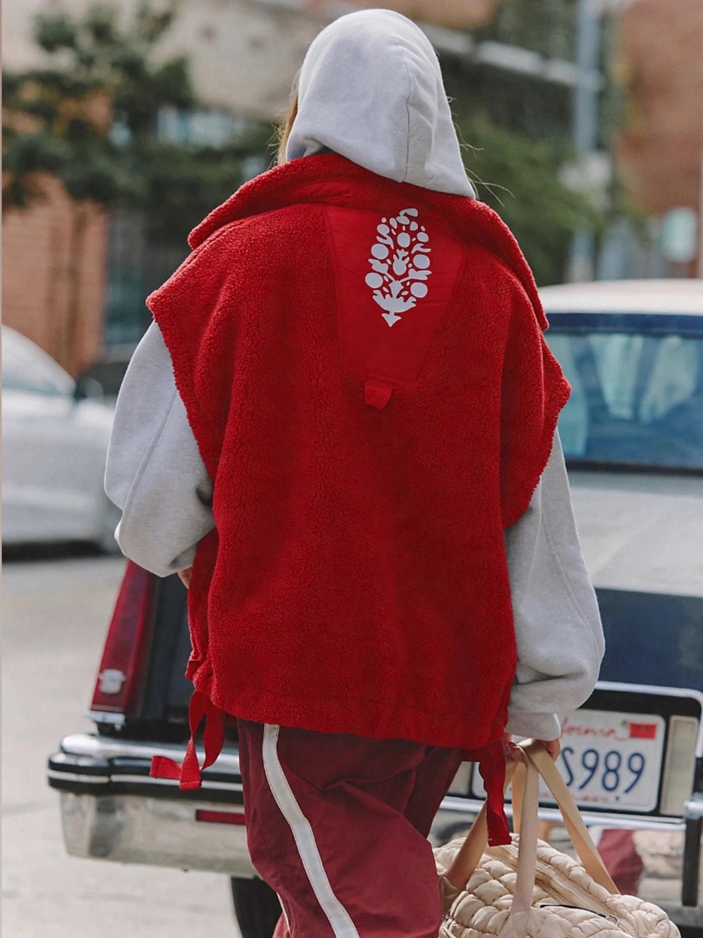 FP Movement Scout It Out Embroidered Buti Vest NWT Cranberry Red  Sherpa